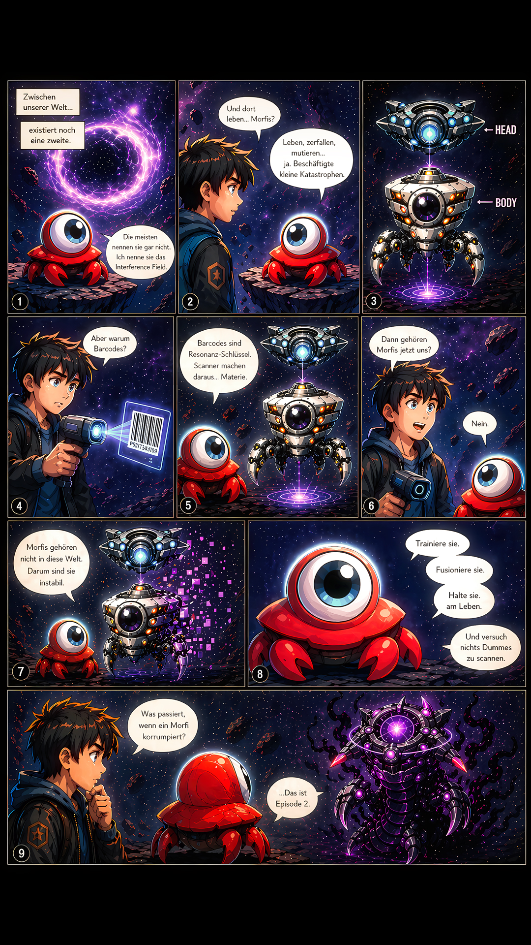MetaMORFS Comic-Vorschau über Scannertechnologie und die Welt der Morfis