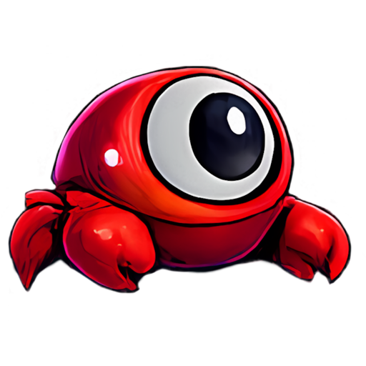 Nibble, the red one-eyed crab and archivist of MetaMORFS